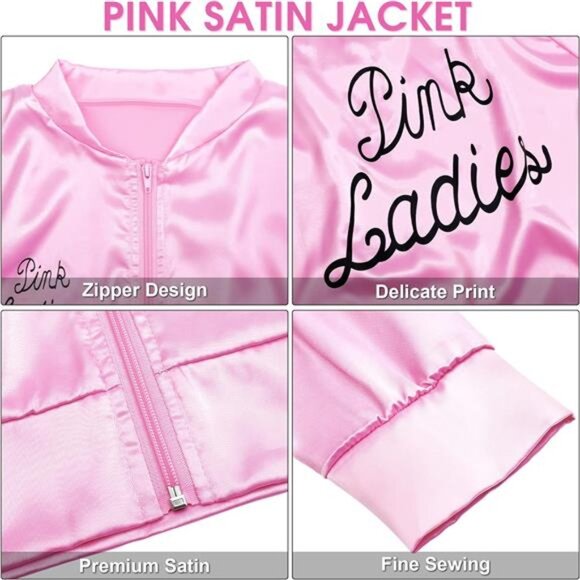 Pink Satin Jacket Costume Set for Women - Picture 4 of 7